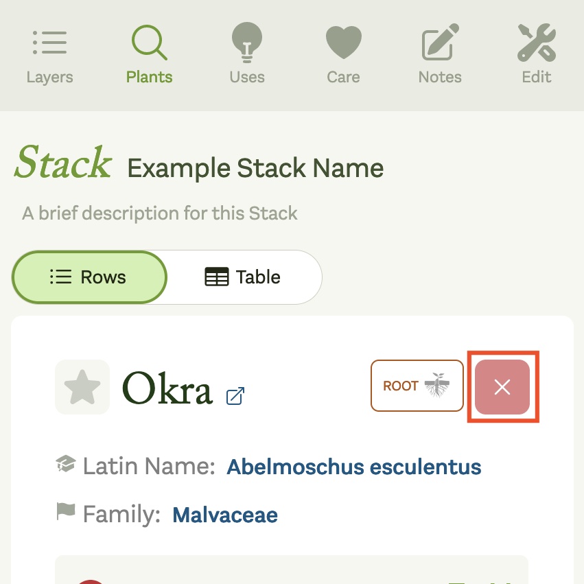 Stack - Remove Plant