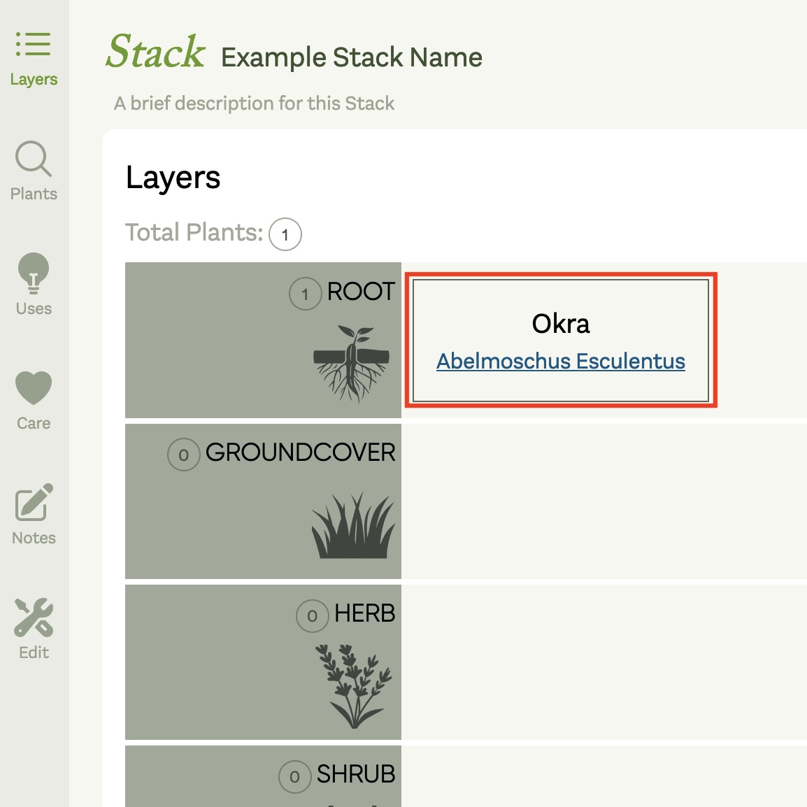 Stack - Layers view